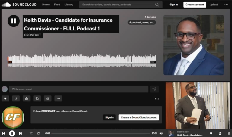 Keith Davis for Insurance Commissioner Podcast 1